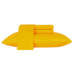 Jogo de Cama King Stripes 3 Peças Microfibra Saffron Mango Vestcasa